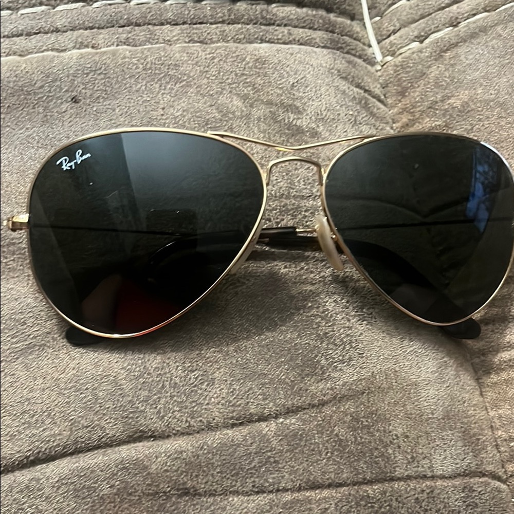 Ray-Ban Gold Frame Aviators with Dark Lenses